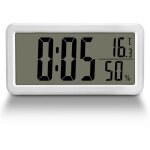 Horloge murale led r�veil num�rique 15cm - horloge led avec temp�rature et humidit� int�rieures support ...