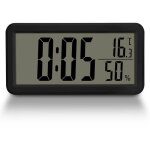 Horloge murale led rveil numrique 15cm - horloge led avec temprature et humidit intrieures support ...
