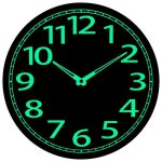 Horloge murale lumineuse en bois phosphorescente silencieuse sans tic - tac  absorption dnergie pour ...