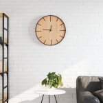 Horloge murale - �39 cm - fer et bois ding�nierie - mouvements silencieux - d�coration int�rieure