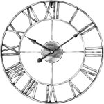 Horloge murale metal avec chiffres romains pendules murale vintage silencieuse � pile horloge originale ...