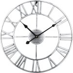Horloge murale en mtal avec chiffres romains pendules murales vintage silencieuse  piles horloge murale ...