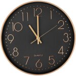 Horloge murale moderne silencieuse à quartz 25cmchiffres surdimensionnés ronde murale horloge(or rose) ... Horloge murale moderne silencieuse à quartz 25cmchiffres surdimensionnés ronde murale horloge(or rose) ...