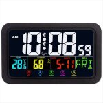 Horloge murale num�rique horloge num�rique � piles horloge de bureau 8 pouces avec temp�rature humidit� ...