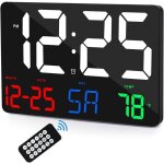 Horloge horloge murale numrique rveil numrique led 30 cm grand cran avec tlcommande luminosit ...