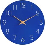 Horloge murale � quartz de 25 cm - bleu sans tic - tac horloge murale moderne de grande taille fonctionnant ...