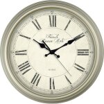 Horloge murale � quartz - eurotime - 31 cm - ivoire - bo�tier en plastique - verre v�ritable - cadran ...
