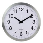 Horloge murale radio - pilot�e en aluminium silencieuse pendule murales pour salon cuisine bureau chambre ...
