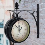 Horloge murale r�versible surface � double vitrage horloge d�corative suspendue vintage int�rieure et ...