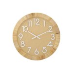Horloge murale ronde en bois brun � 60x45 cm
