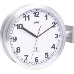 Horloge murale ronde - eurotime - 40 cm - argent - aluminium - analogique - horloge projecteur - montage ...