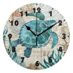 Horloge murale - vintage - tortue de mer - silencieuse - 98 pouces - d�coration de bureau