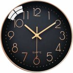 Horloge murale silencieuse 30cm chiffres arabes design moderne - noir