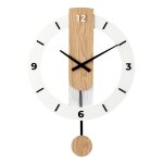 Horloge murale silencieuse  balancier - design moderne - bois massif & pmma - 40x55cm - style minimaliste ...