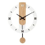 Horloge murale silencieuse  balancier - design moderne - bois massif & pmma - 40x55cm - style minimaliste ...