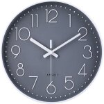 Horloge murale silencieuse pendule sans tic - tac pour chambre cuisine et salon gris 30 cm mobilier dintrieur ...