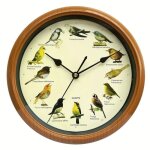 Horloge murale simple et silencieuse avec son rveil rond chantant des oiseaux cadeau de pendaison de ...
