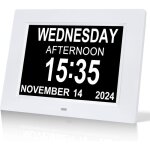 Horloge num�rique 8 pouces pour personnes �g�esgrand affichage num�rique calendrier et date pour personnes ...