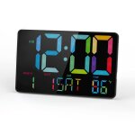 Horloge numrique murale grande  horloge calendrier numrique avec tlcommande horloge digitale led ...