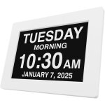Horloge num�rique senior - - grand �cran alarme personnalis�e calendrier - pour personnes �g�es et d�mence ...