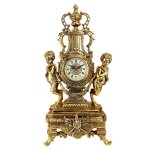 Horloge - pendule design toscano - ky026 - horloge beaumont grand chateau en faux or antique