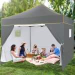 Hoteel tonnelle pliante 3x3 barnum pliant 3x3 professionnel avec 4 parois latérales - gris Hoteel tonnelle pliante 3x3 barnum pliant 3x3 professionnel avec 4 parois latérales - gris
