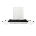 Hotte aspirante cuisine 90cm hotte lot acier inoxydable verre noir wifi