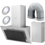 Hotte de cuisine � chemin�e - janshop - bt - 209 - 60 cm - inox et noir - �clairage led - 3 niveaux de ...