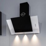 Hotte de cuisine - gurari - 482 50 is - acier inox - verre noir - 1000 m� / h