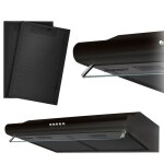 Hotte de cuisine sous - meuble - janshop - 60 cm - noir - berdsen be - 10a - 205 m� / h - 3 vitesses ...