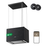 Hotte ilot tactile et app 700m3 / h booster 59db filtre actif inclus extracteur de cuisine noir classe ...