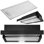 Hotte t�lescopique - janshop - 50 cm - noire - bt - 234 - �clairage led 2 w - extraction et absorption ...