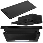 Hotte t�lescopique sous - meuble - janshop - 60 cm - noir - led �co - 175 m3 / h - 61 db - 2 niveaux ...