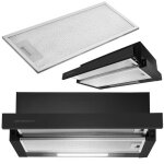 Hotte t�lescopique encastrable - janshop - berdsen bt - 230 - noir mat - grande surface dabsorption - ...