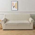 Housse de canape de 1 place imperméable couleur unie carreaux pour longueur de 90 - 140 cm - blanc beige ... Housse de canape de 1 place imperméable couleur unie carreaux pour longueur de 90 - 140 cm - blanc beige ...