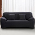 Housse de canap� 2 places avec accoudoir extensible - rev�tement de canap� - noir yyv
