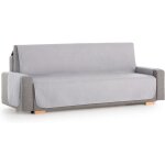 Housse de canap� 3 places avec accoudoirs adele - housse prot�ge - canap� r�versible matelass� gray clairanti ...
