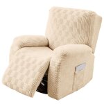 Housses de canapé lot de 4 extensibles pour fauteuil inclinable de relaxation et de massage - beige Housses de canapé lot de 4 extensibles pour fauteuil inclinable de relaxation et de massage - beige