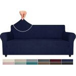 Housse de canapé 4 places avec accoudoirs housse canapé extensible protection canape chien bleu Housse de canapé 4 places avec accoudoirs housse canapé extensible protection canape chien bleu