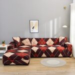 Housse de canap dangle lastique avec mridienne 3 + 2 places housses de canap modle l extensibles ...