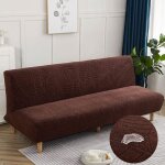 Housse de canap clic - clac jacquard extensible impermable universelle sans accoudoirsbrun 160 - 190cm ...