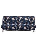 Housse canap� clic clac sans bras 160 - 190cm - imprim�e extensible pliant