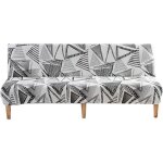 Housse de canap - amoune - clic clac - extensible - 160 - 190 cm - gris