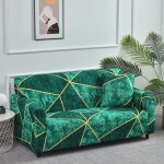 Housse de canapé extensible 2 place couverture canapé avec accoudoirs motif de marbre géométrique vert ... Housse de canapé extensible 2 place couverture canapé avec accoudoirs motif de marbre géométrique vert ...