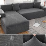 Housse de canap� 1 place jacquard �pais gris fonc� - 90?140 cm prot�ge canap�s dangle (l)