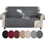 Housse de canap� - jormftte - 3 places - imperm�able - antid�rapante - lavable - gris fonc�