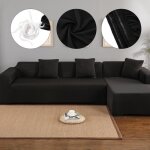 Housse de canap de protection 3 + 2 places en l dangle en polyester pour meubles de maison douce luxueuse ...
