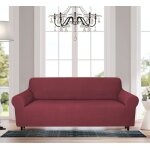 Housse de canap� - super stretch - bordeaux - extensible - design contemporain - 3 places