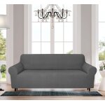 Housse de canap - super stretch - gris fonc - extensible - design contemporain - 3 places