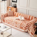 Housse de canap� style boh�me 180x130 cm orange protection d�corative pour salon
